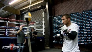 Lomachenko vs Walters Vasyl Lomachenkos Media Workout  Mitts heavy bag amp speed bag [upl. by Aynekat]