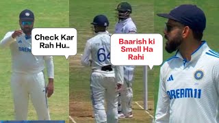 Virat Kohli Stump Mic Baarish Ki Smell Ha Rahi Hai To Rohit Sharma during ind vs ban 1st test [upl. by Tyre]