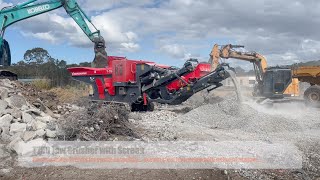 T750 Nordman Jaw Crusher with screen attached Produce 7040mm Drainage Rock and Roadbase R [upl. by Ialokin]