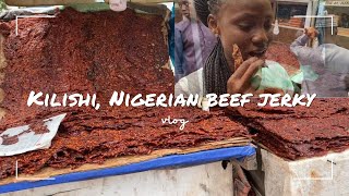 BIGGEST KILISHI beef jerky MARKET IN NIGERIA  Nigeria street food trending africa beefjerky [upl. by Araccot]