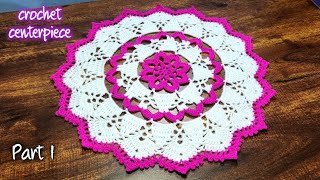 crochet placemat part 1 2024 crochet thalposh pattern doily crochet  table runner  centerpiece [upl. by Oigolue305]