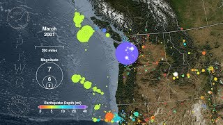 Earthquakes of Cascadia 1979  2019 [upl. by Gabriell987]