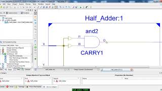 Half Adder Design and Simulation  Test Bench in VHDL using Xilinx ISE simulator [upl. by Ledairam820]