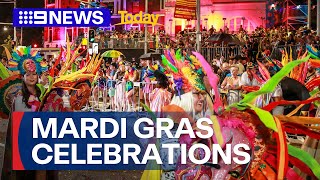 More than 120000 party in Sydney for Mardi Gras parade  9 News Australia [upl. by Zarihs]