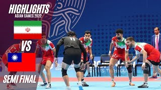 Iran vs Taiwan Kabaddi semifinal Asian Games 2022 [upl. by Oilicec]