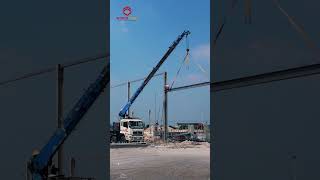 Timelapse of the prefabricated steel building assembly process steelstructure timelapse [upl. by Weinrich]