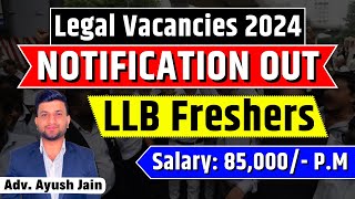 Legal Freshers Jobs PERMANENT 2024  Apply Now  Smart amp Legal Guidance [upl. by Treblig434]