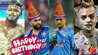 Cricketers Funny Birthday Celebration Virat KohliMS Dhoni Rohit Sharma Hardik Pandya [upl. by Collis]