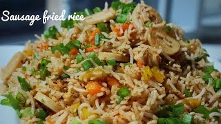 HOW TO MAKE SIMPLE SAUSAGE FRIED RICE [upl. by Nnayram133]