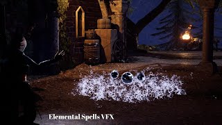 Unreal Engine Marketplace Elemental Spells VFX Showcase  VRhinoFX [upl. by Amar]