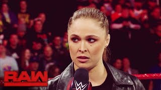 Ronda Rouseys Road to WrestleMania Raw March 12 2018 [upl. by Aicilanna990]