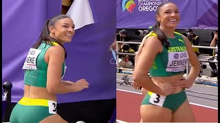 Michelle Jenneke  Warm up dance  Highlights womens 100m hurdles  World Athletics Championships [upl. by Powell]