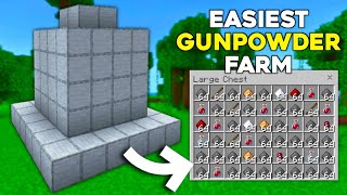 EASIEST 121 Gunpowder Farm Tutorial In Minecraft Bedrock [upl. by Analihp]