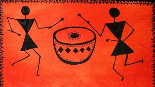 WARLI ART PAINTING  WARLI ART VERY EASY WITHOUT PAINTS [upl. by Ranchod]