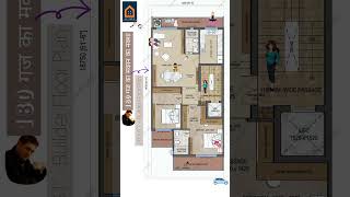 26 by 62 Feet 2BHK Builder Floor Plan houseplan floorplan buildersanddevelopers [upl. by Yran]