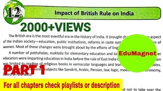 DAV SOCIAL SCIENCE CLASS 8 CHAPTER 12 THE IMPACT OF BRITISH RULE IN INDIA PART 1 BY EDUMAGNET [upl. by Ab]