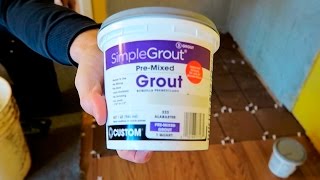 How to Apply Grout  PreMixed SimpleGrout Basic Masonry Tutorial [upl. by Fawn]