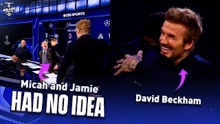 David Beckham SURPRISES Thierry Henry Jamie Carragher amp Micah Richards  UCL Today  CBS Sports [upl. by Qidas]