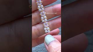 1 minute how to make beaded ring bracelet making ring with pearl 3mm amp bicone 3mm easy diy [upl. by Rehpotsirhcnhoj513]