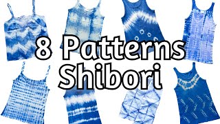 8 Patterns  Easy Shibori Tie Dye Folding Techniques [upl. by Teik272]