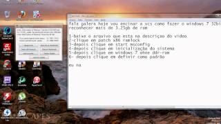 Como fazer o windows 7 32 bits reconhecer mais de 325gb de ram [upl. by Irrem]