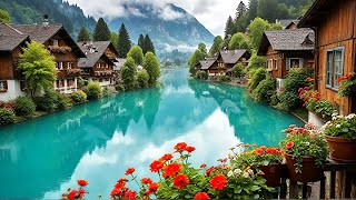 Walking Through Interlaken After Rain Between Swiss Lakes Thun and Brienz [upl. by Hcire685]