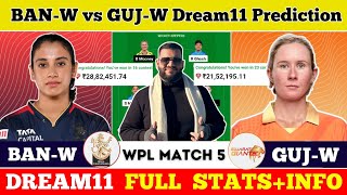 BANW vs GUJW Dream11 PredictionBANW vs GUJW Dream11BANW vs GUJW Dream11 Team [upl. by Amehr]