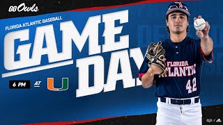 Baseball FAU vs No 17 Miami Audio Only [upl. by Aleicarg]