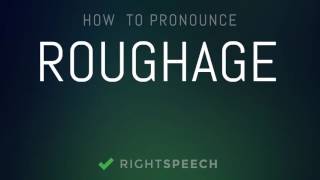 Roughage  How to pronounce Roughage [upl. by Enaud]