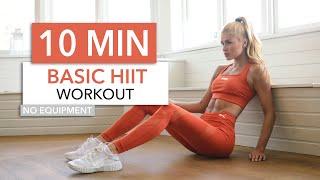 10 MIN BASIC HIIT  killer High Intensity routine standard exercises I Pamela Reif [upl. by Novar]