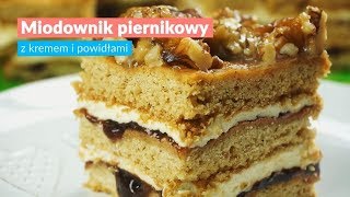 Miodownik piernikowy z kremem i powidłami [upl. by Eudosia867]