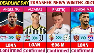 NEW CONFIRMED TRANSFERS ON DEADLINE DAY🔥 JANUARY TRANSFER WINDOW WINTER 2024ft ALCARAZBENRAHMA [upl. by Menzies236]