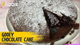 5 Ingredients Gooey Chocolate Cake  How to Make Gooey Chocolate Cake  The Foodie [upl. by Maroney]