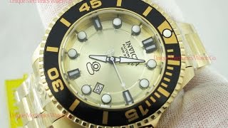 Invicta Pro Diver Automatic 19807 Gold Plated Mens Watch 47mm [upl. by Ttirb285]