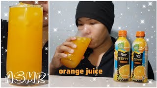 ASMR  Drink TEPPY Orange juice drink cold with ice cool and refreshing  NO TALKING [upl. by Markland]