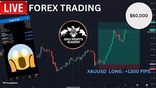 Trading Forex Live XAUUSD Long  1100 pips in profits 50000 [upl. by Erminna]