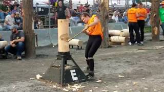 Womens Standing Block Chop at the NYS Woodsmens Field Days [upl. by Lewendal266]