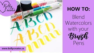 Brush Lettering  How to Blend with Watercolor Brush Pens [upl. by Assirrem]