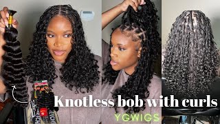 The best human hair for Knotless bob with curls ft YGWIGS [upl. by Eetsirhc888]