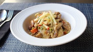 Creamy Pork Stew  Pork Stewed with Cider and Cream  Easy Autumn Stew Recipe [upl. by Nyladam]