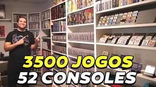 MINHA COLEÇÃO DE GAMES COM MAIS DE 3500 JOGOS E 52 CONSOLES  GAME ROOM INSANA [upl. by Oiralih]