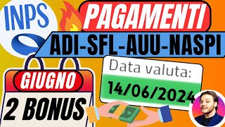 INPS PAGA🚨AGGIORNAMENTO GIUGNO✅ADI SFL AUU NASPI👉100€ BONUS NIDO [upl. by Ahsen]