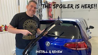 Intall amp Review  Banggood Rear Spoiler Extension for my MK75 Golf R Part 2 [upl. by Ennaus]