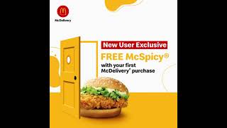 McDelivery® New User Exclusive  FREE McSpicy® [upl. by Nohsad]