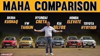 2024 Hyundai Creta vs Seltos vs Elevate vs Hyryder vs Taigun vs Kushaq [upl. by Ladnar]