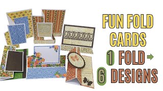 Fun Fold Cards 1 Fold  6 Designs [upl. by Renate217]