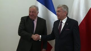 Pologne visite du président du sénat français Gérard Larcher [upl. by Noeruat]