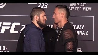 UFC 223 Khabib Nurmagomedov vs Max Holloway Media Day FaceOffs [upl. by Rachaba]