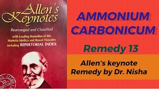 AMMONIUM CARBONICUM Remedy Homeopathic medicine  Allen’s Keynote  Hindi [upl. by Ynnav]