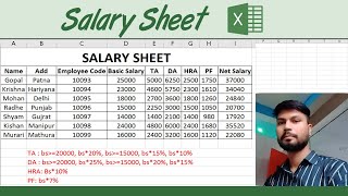 Salary Sheet in Excel  If formula in Microsoft Excel  TADAHRA formula in Excel [upl. by Clancy]